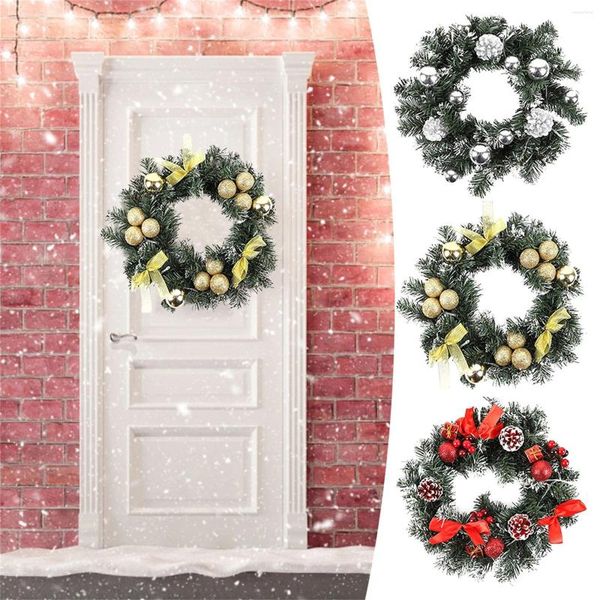 Fiori decorativi 30 cm ghirlanda porta appesa vite mini albero decorazioni scena di Natale layout gancio