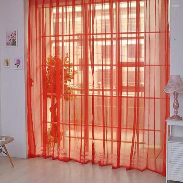 Tenda Tende trasparenti Fodera per doccia in lino corto Sciarpa 1 colore Tulle Porta pura PCS Finestra Drappo Pannello Decorazioni per la casa