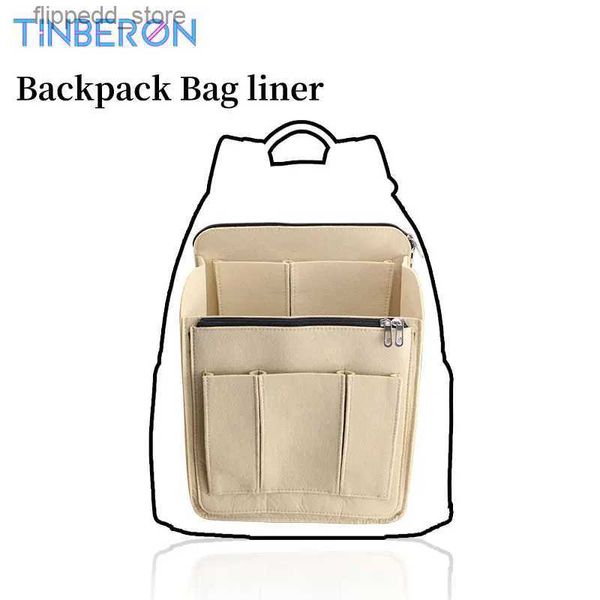 Kosmetiktaschen TINBERON Rucksack Liner Bag Organizer Einsatz Damen Filztuch Kulturbeutel Kosmetiktasche Handtasche Organizer Rucksack Aufbewahrungstaschen Q231108