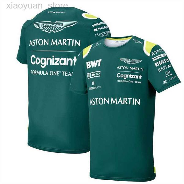 Erkek Tişörtleri 2023 Aston Martin F1 Erkek ve Kadın T-Shirts T-Shirts ve F1 Takım Yarış Tasarımı M230408