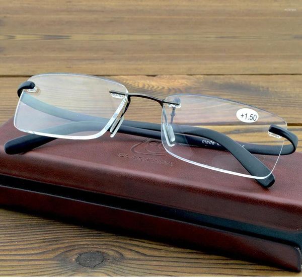 Солнцезащитные очки TR90 Носоупоры с противоскользящими висками Очки для чтения без оправы 0,75 1 1,25 1,5 1,75 2 2,25 2,5 2,75–4