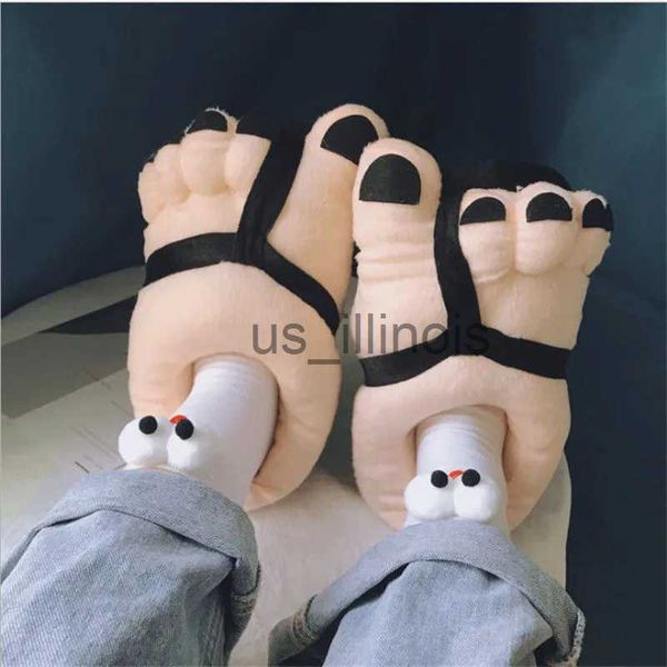 Pantofole Divertenti Inverno Uomo Scarpe Grandi Piedi Appartamenti Pantofola Donna Caldo Coperto Leggero FlipFlop Coppia Calzature Taglia unica zapatillas de casa J231108