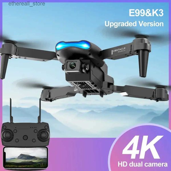 Drone E99 K3 Pro HD 4K Drone Kamera Yüksek Bekleme Modu Katlanabilir Mini RC WiFi Hava Fotoğrafçılık Quadcopter Toys Helikopteri Q231108
