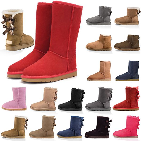 Big Size 36-45 Ugglie Boot Mulheres sobre o joelho Austrália Bottes de neve ultra mini bota Menina Botas de Neve Pelúcia Meio Tornozelo Full Fur Fofo Designer Botas de Inverno Uggskid