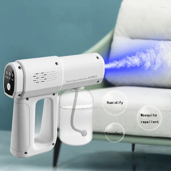 Attrezzature per irrigazione 380ML K5PRO Pistola a spruzzo elettrica per disinfezione Pistola a spruzzo Nano wireless a luce blu con ricarica USB Macchina per nebbia domestica