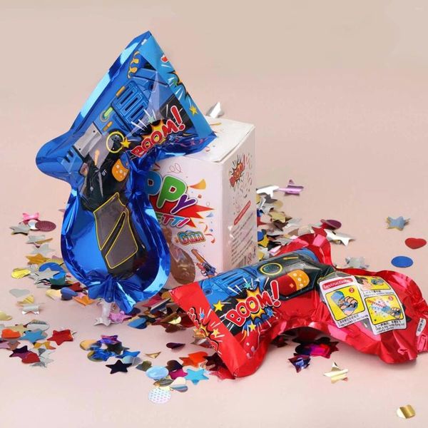 Decoração de festa 10pcs pistola inflável fogos de artifício brinquedo portátil confete canhão balão suprimentos de aniversário de casamento brinquedos infantis