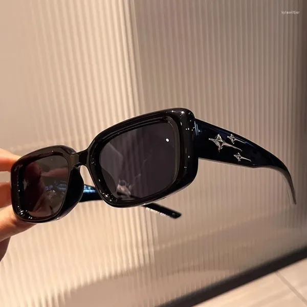 Óculos de sol 2023 y2k estrela para mulheres designer envoltório em torno de óculos de sol homens moda escudo tons meteor punk eyewear