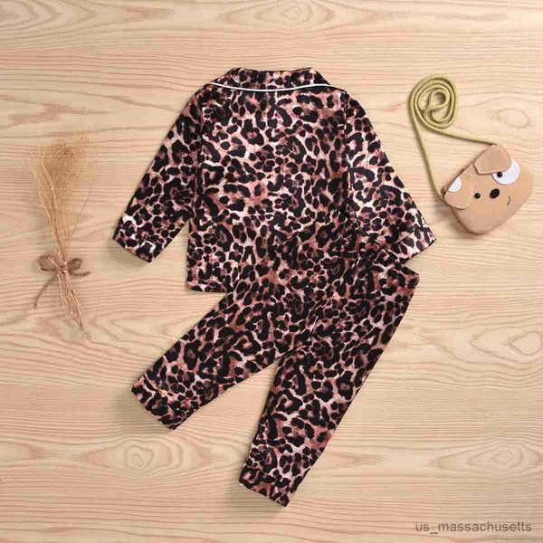 Pyjamas Neugeborene Kleinkinder Baby Herbst Pyjamas Kinder Leopardenmuster Langarm Strickjacke Stehkragen Homewear Anzug Kinderkleidung R231108