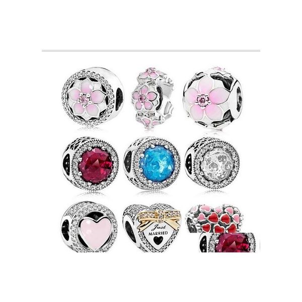 Искусство и ремесла подходит для браслетов Pandora 20pc Magnolia Flower Shier Bead.