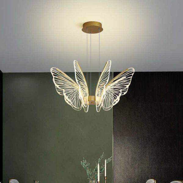 Lampen Modern New Chandelier Creative Luxury Dining Living Butterfly Pendelleuchten Nordic Schlafzimmer Kinderzimmer Dekoration Lampe AA230407