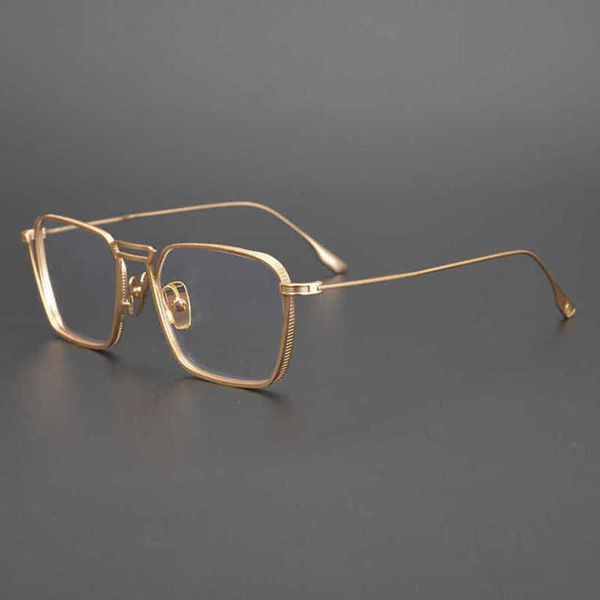 Роскошный дизайнер летние солнцезащитные очки японская коробка Pure Titanium Ultra-Light Eyeglass Rame рама с короткой зеркалом