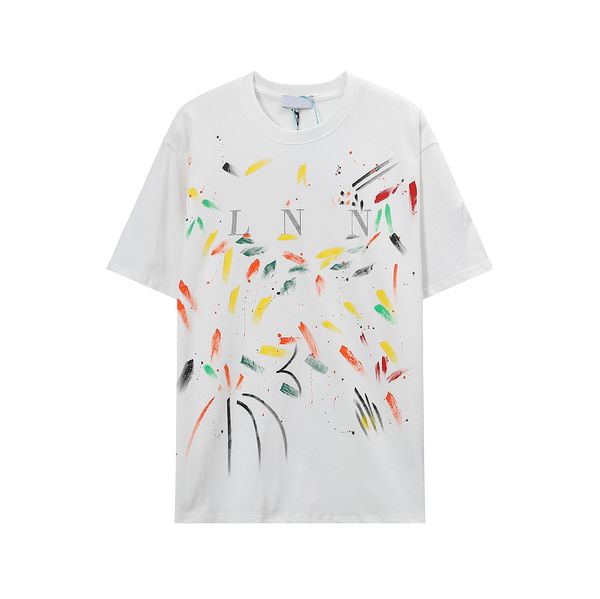 Camiseta de moda designer de camisetas t top splash tinta graffiti picada de camiseta feminina masculino de algodão camisetas casuais de manga curta camisetas de streetwear de hip hop de hip hop