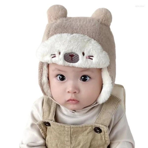 Berets inverno gorros boné para meninos meninas urso bebê menino chapéu quente pelúcia menina infantil criança orelha-cap