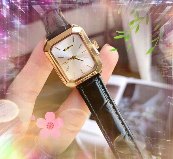 Preço premium movimento de quartzo moda feminina relógio data automática pulseira de couro genuíno pequeno design senhora relógio cristal espelho rosto quadrado pulseira relógio de pulso presentes