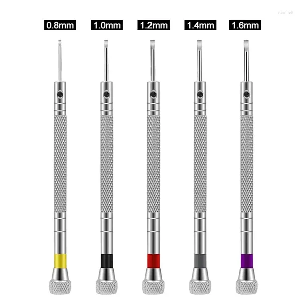 Kits de reparo de relógio 5 peças 0.8mm -1.6mm pequenas ferramentas de chave de fenda para óculos de computador acessórios de pulseira de substituição de bateria de telefone