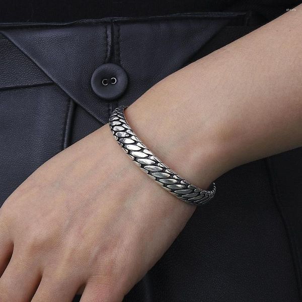 Armreif Retro Persönlichkeit Reifen Muster Offenes Armband Männer Frauen Einfaches Design Geflochtene Twist Form Schmuck