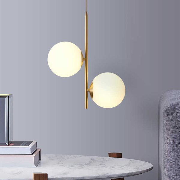 Lampen Moderne Pendelleuchte Luxuriöse Goldacrylkugel Lampenschirm G9 Hängeleuchten Leuchten für Esszimmer Schlafzimmer Dekoration Beleuchtung AA230407