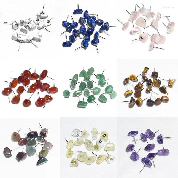 Brincos de garanhão 20 pares de contas de chakra feminino irregular mini chip pedra para mulheres menina semana tema moda jóias