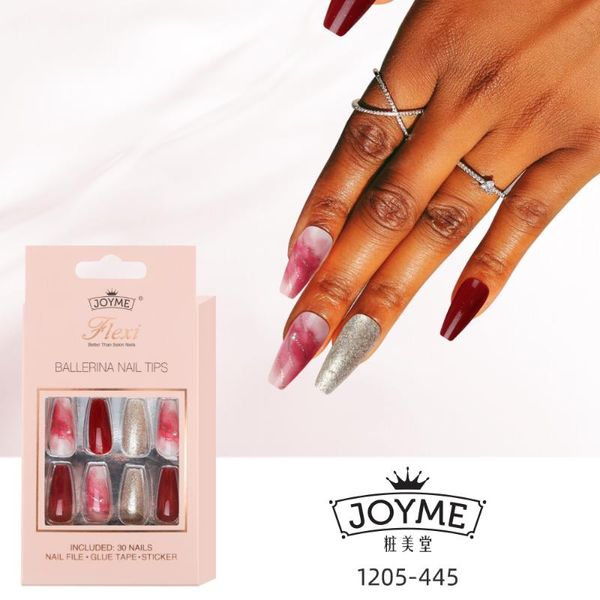 False Nails por atacado europeu e americano balé de comprimento médio Um kit completo de kits Suppliesfalse