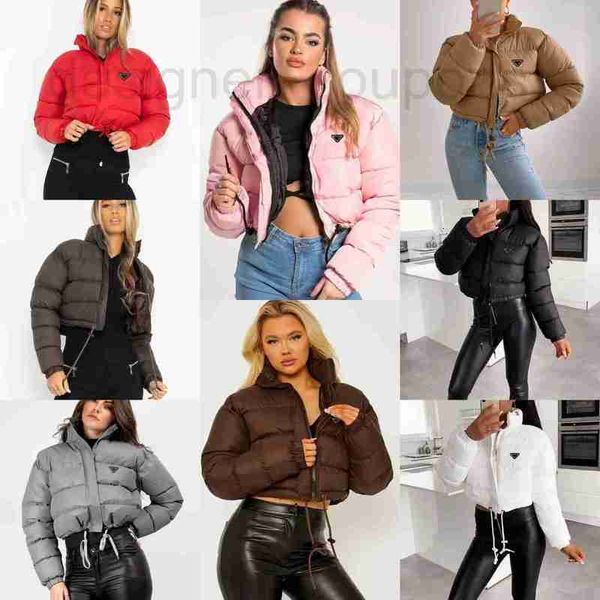 Damen-Daunenparkas, Designer-Luxus-Damenjacke, Designer-Daunenjacke, italienische Marke, umgekehrter Dreiecksbuchstabe, modischer Wintermantel, dick, warm, S-XL, QP3B