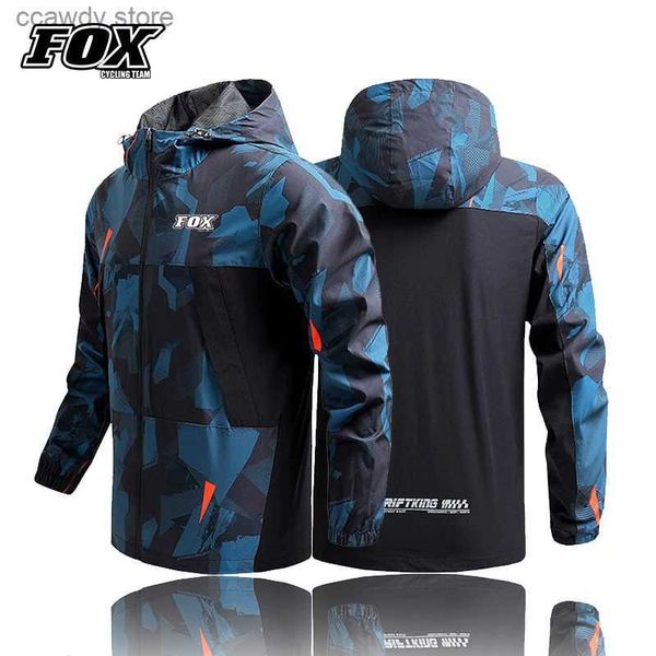 Jaquetas masculinas Mountain Bike Roupas Homens Equipe de Ciclismo À Prova de Vento Bicyc Jaquetas Homem Esportes Ao Ar Livre Pesca Correndo Casaco de Motocross com Capuz T231108