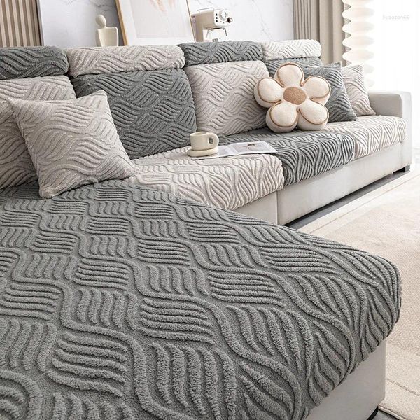 Stuhlhussen Dicker Jacquard Plüsch Sofa Sitzkissenbezug Möbelschutz Couch für Sofas Anti-Staub Abnehmbarer Schonbezug Kinder P