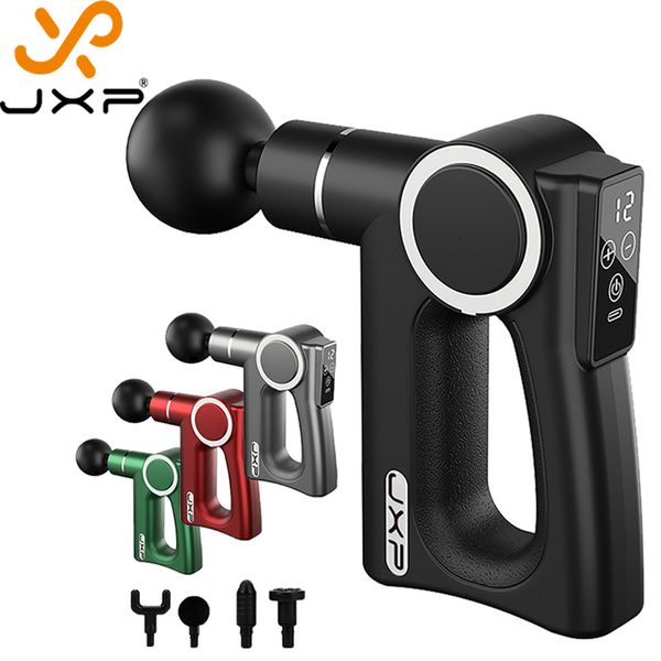 Massageador de corpo inteiro JXP Square Massage Gun LCD MASSAGER ELÉTRICO Pistolas de massagem muscular portátil Pistols Masajeador Fáscia Armas 4 Color 230407