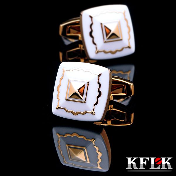 Cuff Links Kflk Jewelry Fashion Camisa francesa Cufflink para masculino Botão Botão Link de alta qualidade Casamento dourado Groom convidados 230408