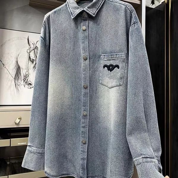 Дизайнерская мужская джинсовая куртка мода мужская и женская рубашка высококачественные классические повседневные тренды