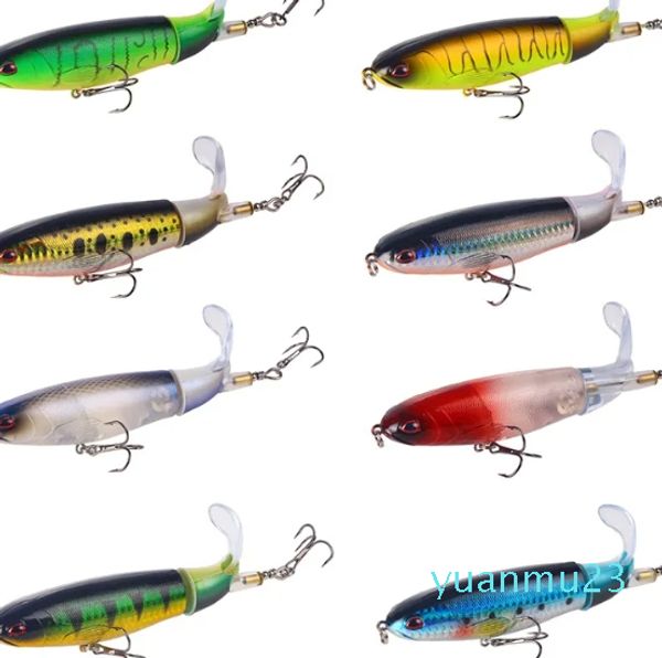 Top water Whopper Plopper esche morbide coda rotante esca da pesca esca dura artificiale attrezzatura da pesca con esca a matita