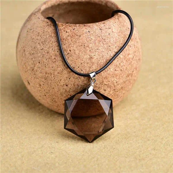 Colares pendentes Drop Smoky Quartz Colar Crystal Star Of Lucky com corda grátis