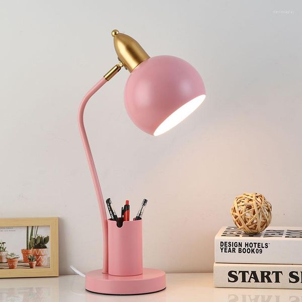 Tischlampen Nordic Kreative Lampe Mode Metall Stifthalter Kunst Einfache LED-Leuchten/Augenschutz LesenWohnzimmer Schlafzimmer Wohnkultur