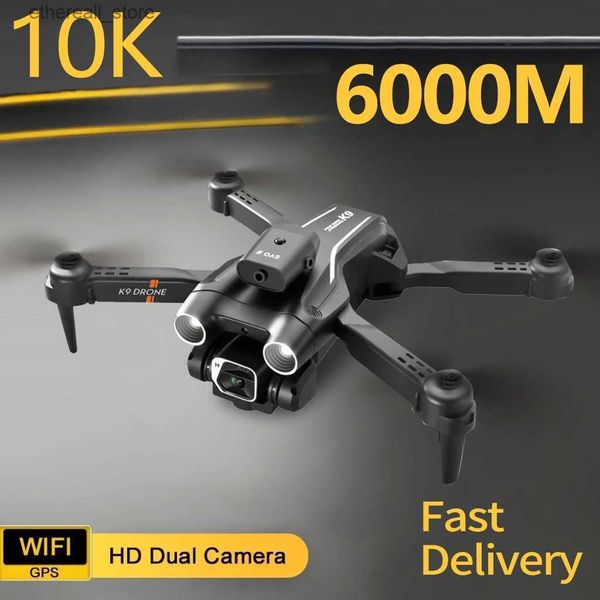 Drones RC K9 Drone 4K HD Evitar Obstáculos Câmera Dupla UAV Câmera Dupla WIFI Controle Remoto Quadcopter Drone Profissional Presentes VS z908 Q231108