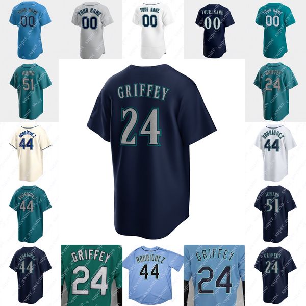 Ken Griffey Jr. Trikot Randy Johnson Edgar Martinez Ichiro Jay Buhner Alvin Davis Dan Wilson Jamie Moyer Rickey Henderson Gaylord Perry Dick Williams Reggie Jackson