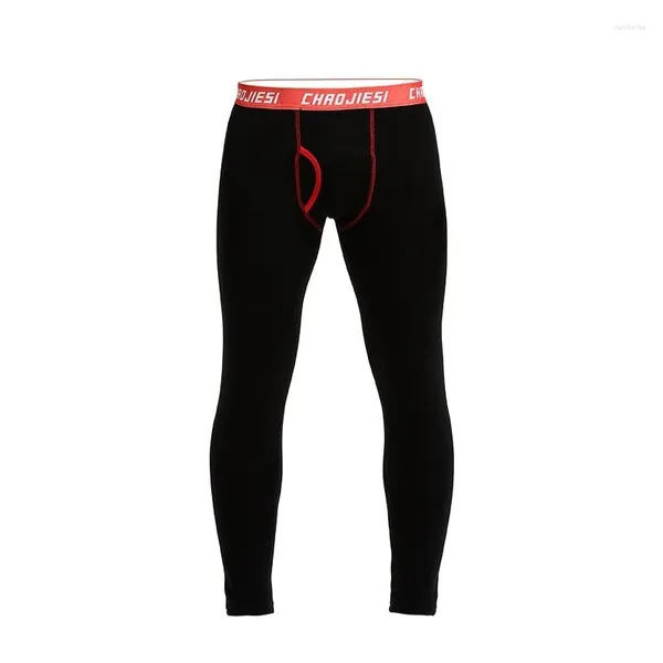 Herren Thermo-Unterwäsche, Winter, warme Baumwolle, lange Unterhosen, Fleece-Leggings, feste Hosen für enge Roupa Termica