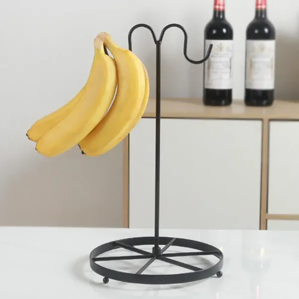 Portaoggetti da cucina 1 set pratico doppio gancio frutta uva banana mensola sospesa struttura robusta supporto forniture antiruggine