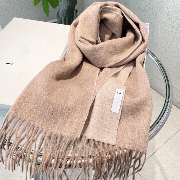 Sciarpa di lusso di alta qualità per donna, uomo, sciarpa 100% cashmere, scialle ricamato con calore minimalista bicolore autunnale e invernale con scatola