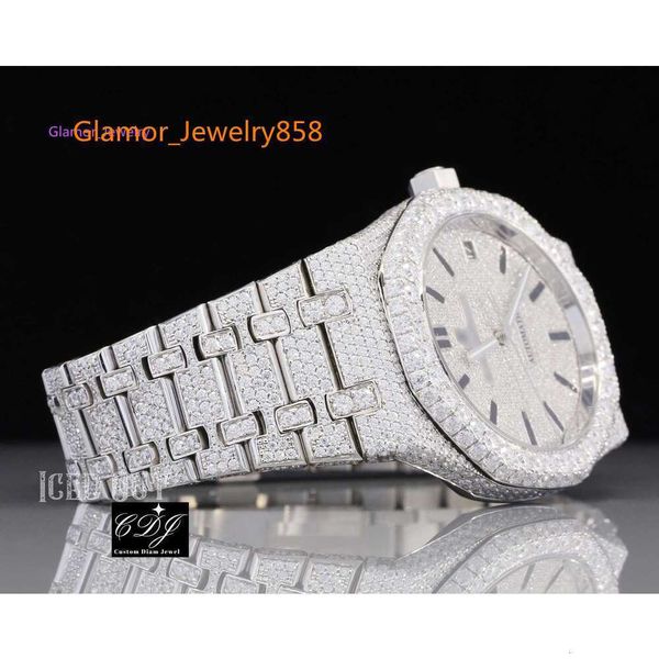 VVS Moissanite personalizado Iced Out Bust Down Diamond para homens Relógio de hip hop joias CDJ84716KMT