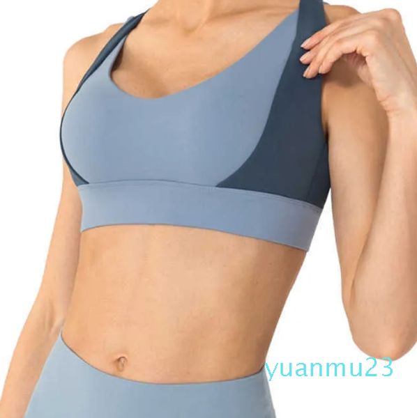 Intimo sportivo Canotte da yoga da donna Canotte da palestra patchwork antiurto Fiess che raccoglie la camicia del reggiseno ad alta resistenza