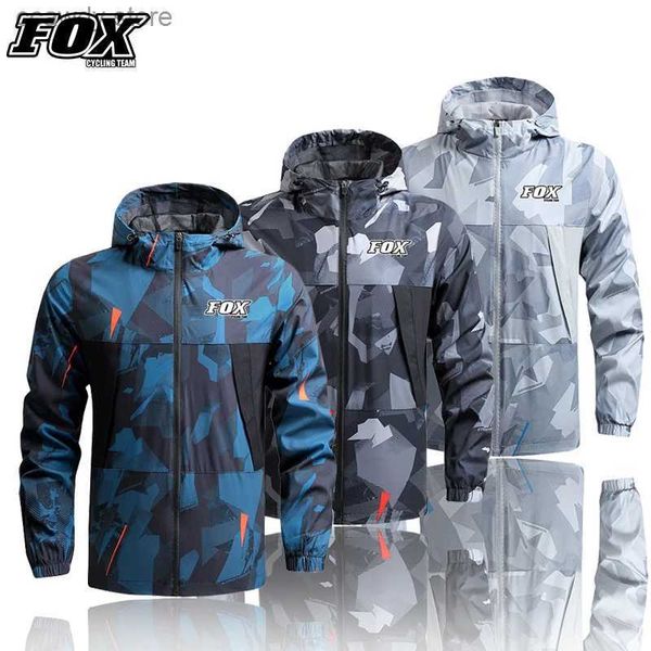 Jaquetas masculinas Equipe de ciclismo Jaqueta à prova de vento Homens Breathab Hooded Outdoor Sport Motocross Windbreaker Mtb Bike Wind Coat Road Bicyc Wear T231108