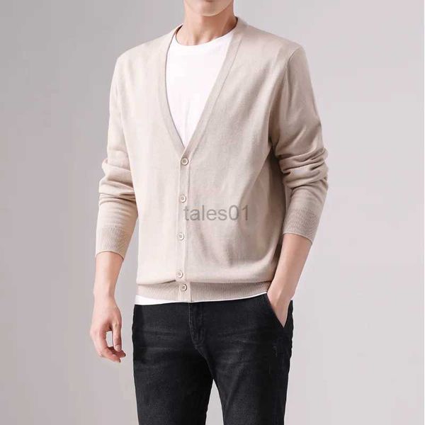 Casacos masculinos cardigan masculino cor sólida camisola de malha outono inverno cardigan masculino casual casa botões cardigans casaco masculinozln231108