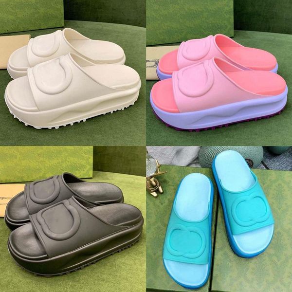 Frauen Sandale Pantoffel Internet Promi Burst Volltonfarbe flache Absätze Freizeit verdickte Außenabnutzung Treten auf Kacke Gefühl erhöht 5 cm Schuhe Dunks Kuchen Pantoffel