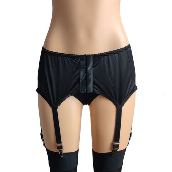 6 Riemen vordere Schnalle Mesh Strumpfband schwarz weiß Damen Strapsgürtel Strumpfbänder für Oberschenkel hohe Strümpfe Sexy Dessous S-5XL