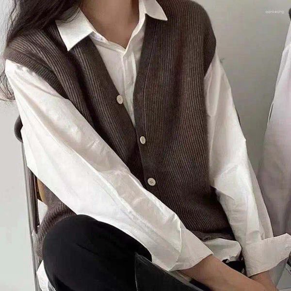 Herrenpullover Casual Button Cardigan Weste 2023 Herbst und Winter warme Strickpullover Damenmode lose solide ärmellose weiche Pullover