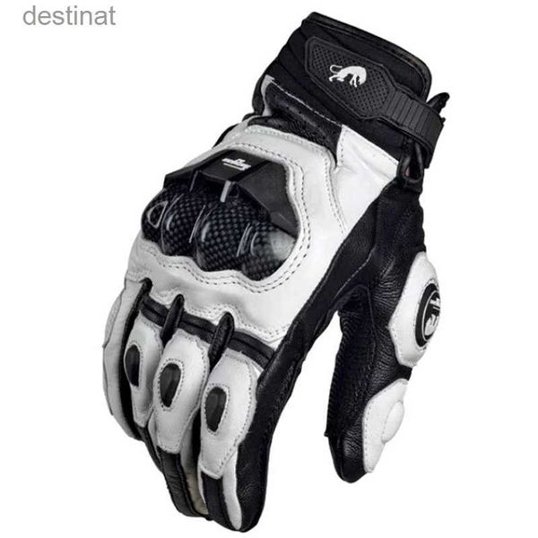 Fünf Finger Handschuhe Motorrad Handschuhe schwarz Racing Echtes Leder Motorrad weiß Road Racing Team Handschuh männer sommer winterL231108