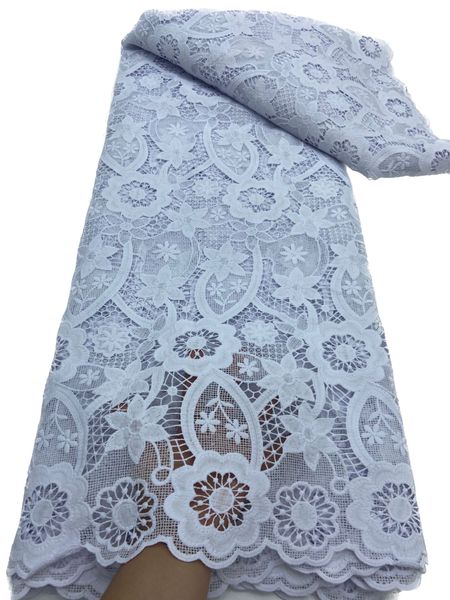 Ultimo cordoncino solubile in acqua pizzo tessuto guipure ricamo 5 metri maglia floreale donne africane abito da sposa festa multicolore stile nigeriano design cucito artigianale YQ-1112