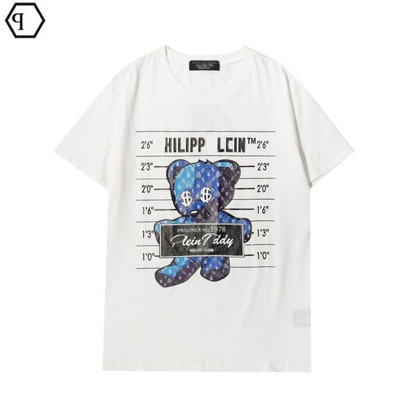 20ss europeu americano moda luxo camiseta masculina t camisa crânio tshirt pp phillip simples tshirts em torno do pescoço bordado projetos coup200a