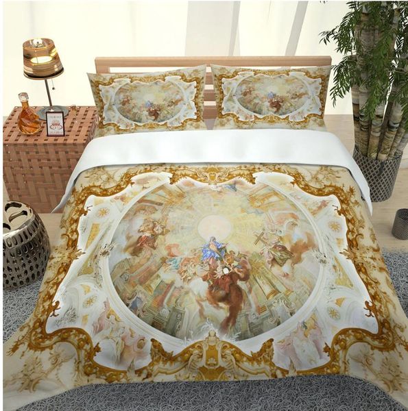 Copripiumino di lusso Twin Full Queen King Size Queen Single King Size set biancheria da letto Europa Angel stampato in 3D