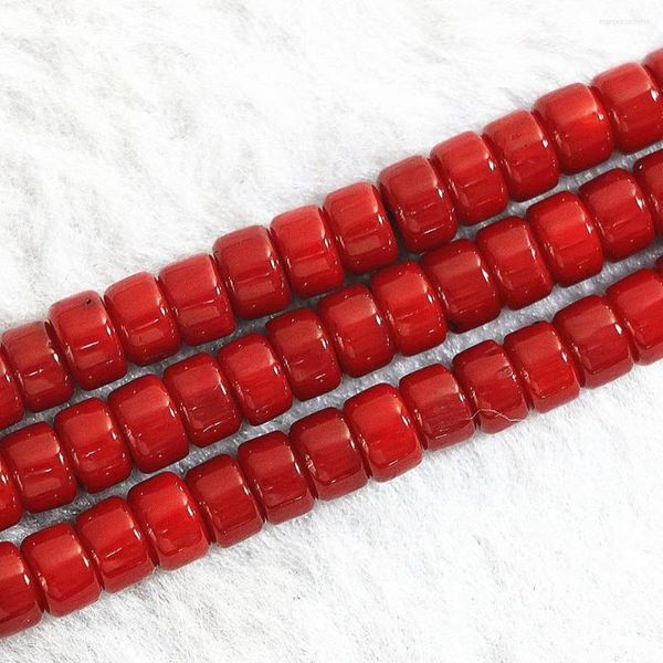 Perlen Natürlicher roter Korallenstein 2 x 4 mm 3 x 5 mm 4 x 6 mm Mode Abakus Rondelle lose klassische Schmuckherstellung 15 Zoll B650