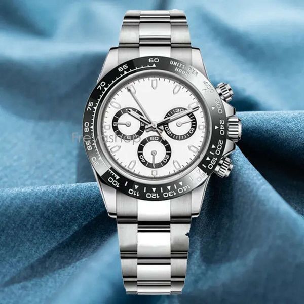 2023 Luxo Rolaxes Watch Strap 40mm Relógio Mens Panda Relógios Dial Classic 116500Ln Automático Dayton Chronograph Mecânico Sapphire Glass Modelo Dobrável